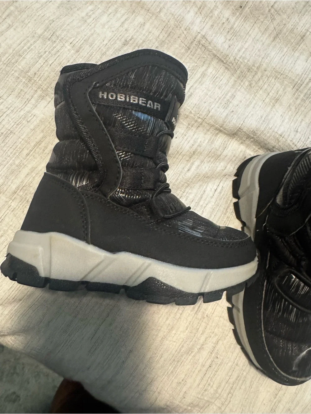 Kids Black Waterproof Snow Boots